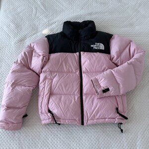 THE NORTH FACE WOMENS 1996 RETRO NUPTSE 700 FILL BABY PINK PUFFER JACKET XS